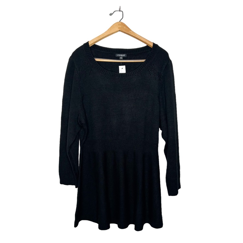 NWT Lane Bryant‎ Classic Neutral Black Cinched Waist Knit Sweater Plus Size 18